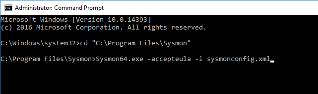 Sysmon install cmd